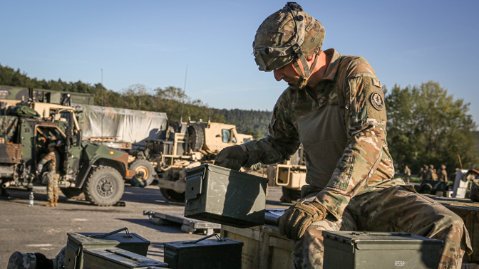 Soldier loading ammo