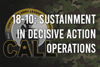 18-10: Sustainment in Decisive Action Operations