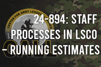 24-894: Staff Processes in LSCO - Running Estimates