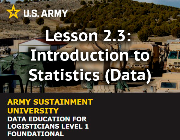 Lesson 2.3 Introduction to Statistics (Data)