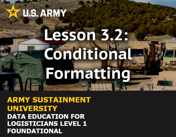 Lesson 3.2 Conditional Formatting